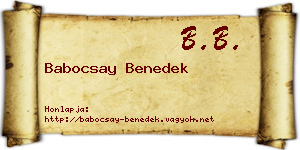 Babocsay Benedek névjegykártya