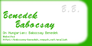 benedek babocsay business card